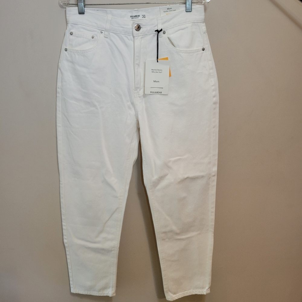 Pull & Bear White Mom High Rise Jean - Picture 2 of 7